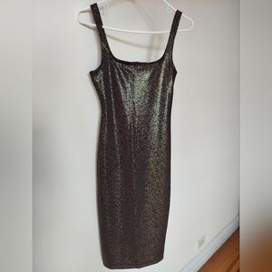 American Apparel Bodycon Black/Bronze Dress Small NWT